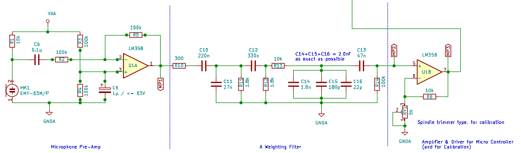 SoundMeter with A-Weighting Filter - Strip PCB Version