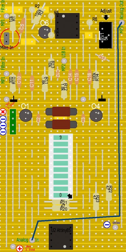 SoundMeter with A-Weighting Filter - Strip PCB Version